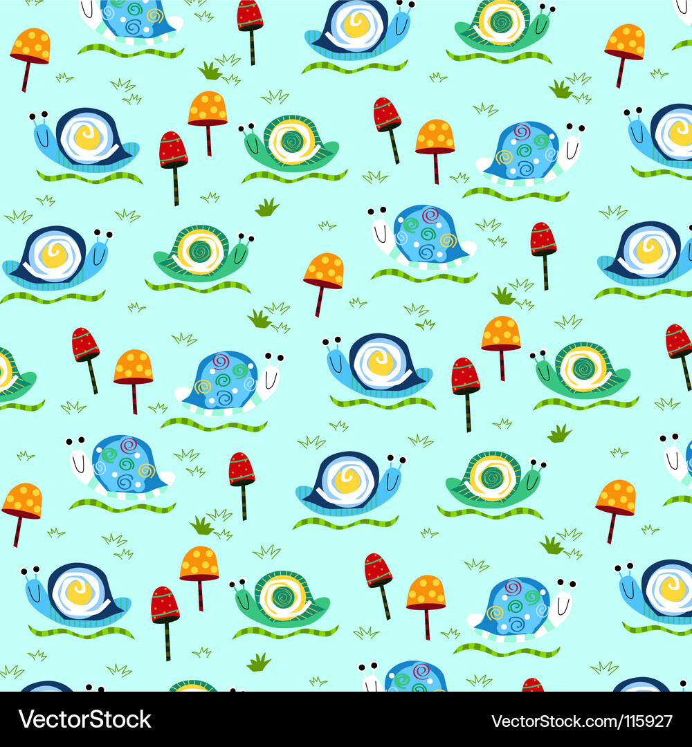 Retro Snail Pattern Vector Image