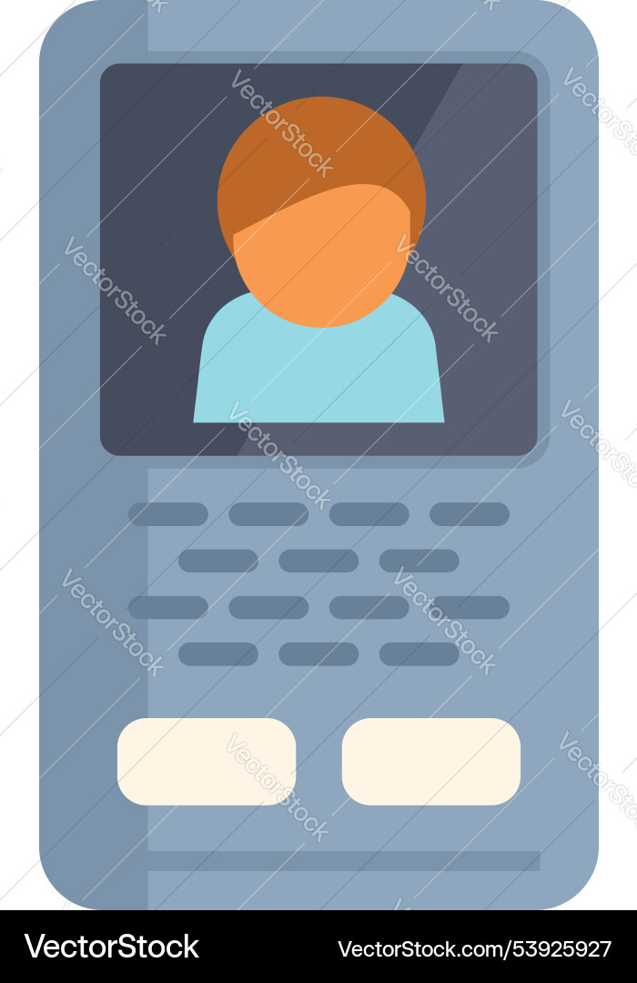 Smartphone showing user profile with photo Smartphone showing user profile with photo vector image