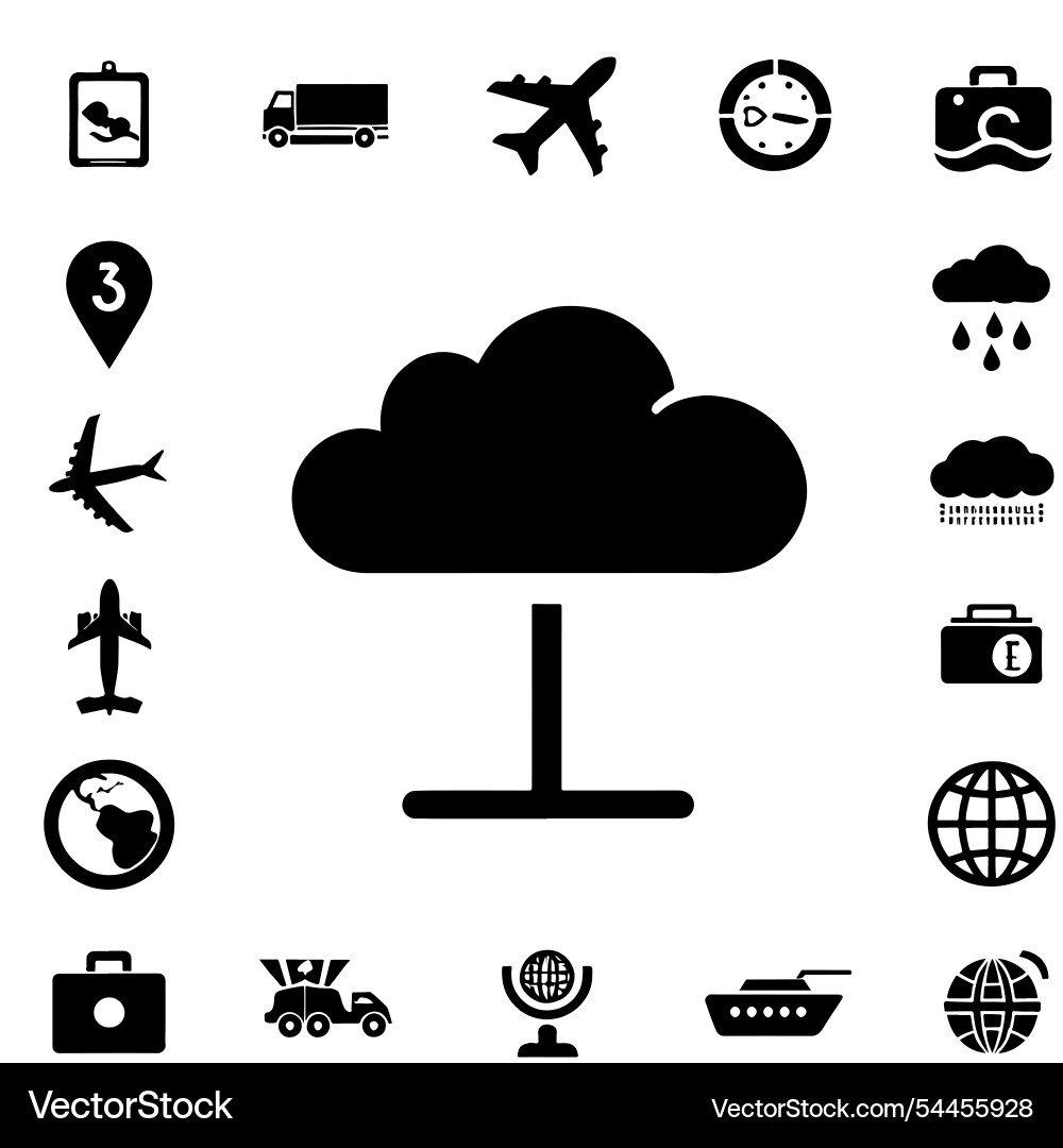 Cloud computing server icon vector image