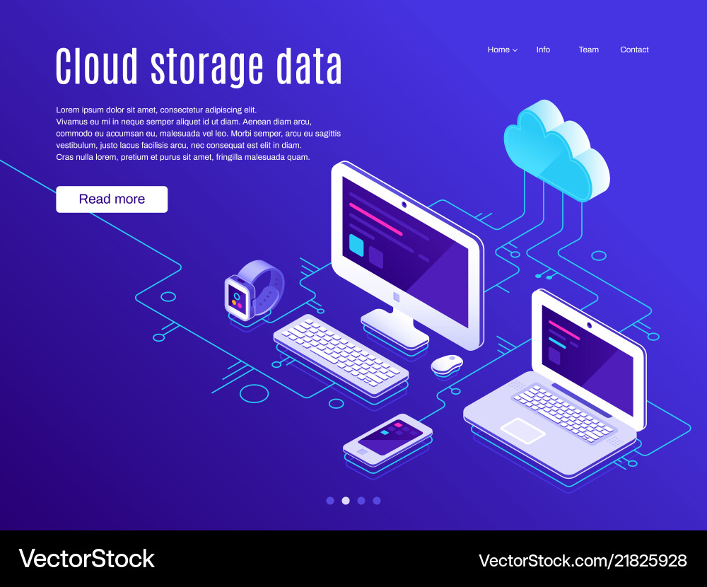 Cloud Storage Synchronization App vector image