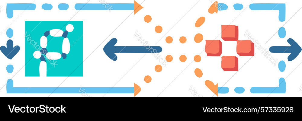 Digital data exchange and transfer icon design Vector Image