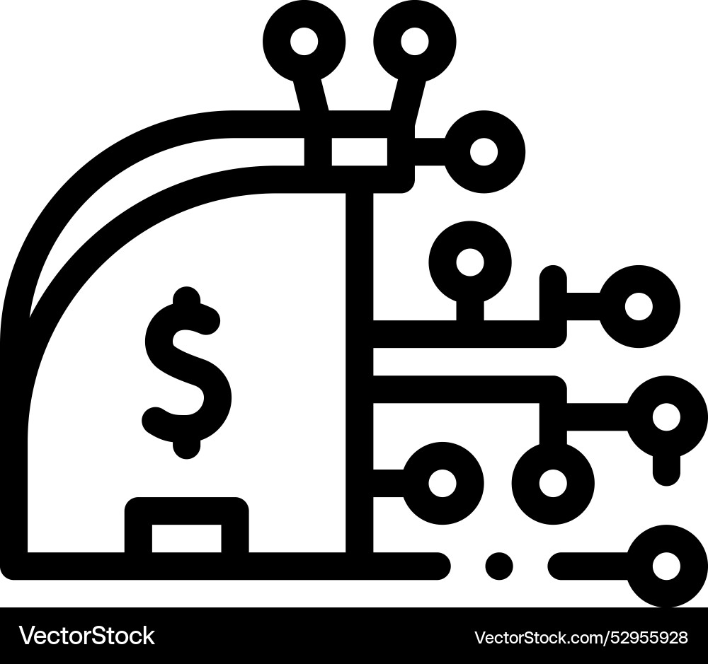 Digital wallet icon thin linear style design vector image