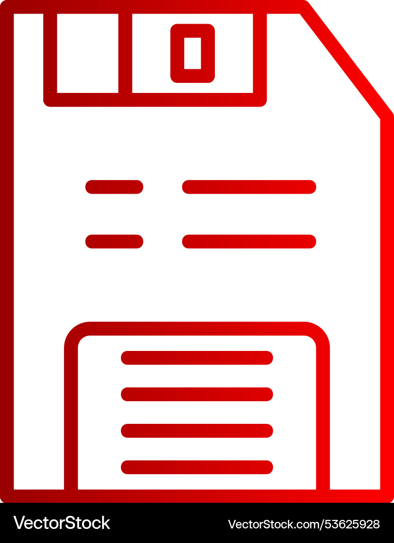 Floppy disk line gradient icon Vector Image