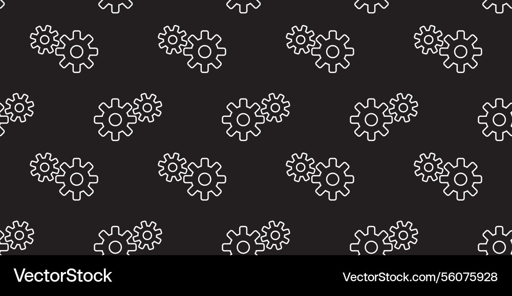 Gear patterns on black background create a modern vector image