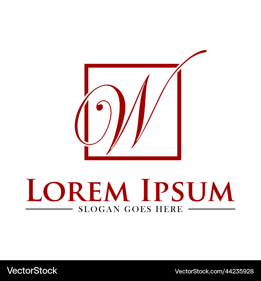 Handwriting letters w logo design Royalty Free Vector Image