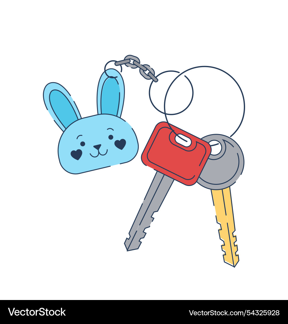 Set of keys keyring with at ring Vector Image