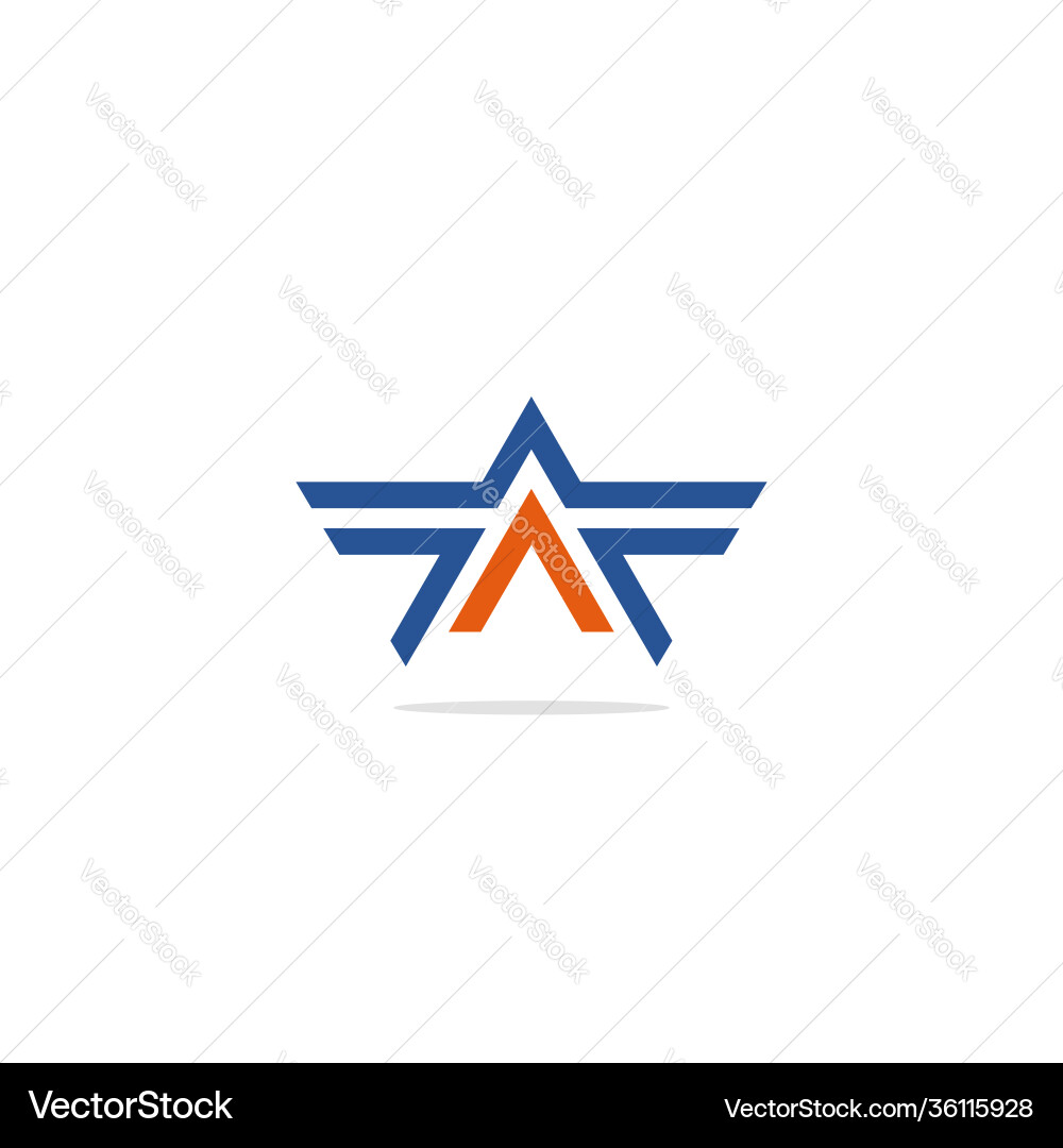Triangle line a initial logo Triangle line a initial logo Vector Image