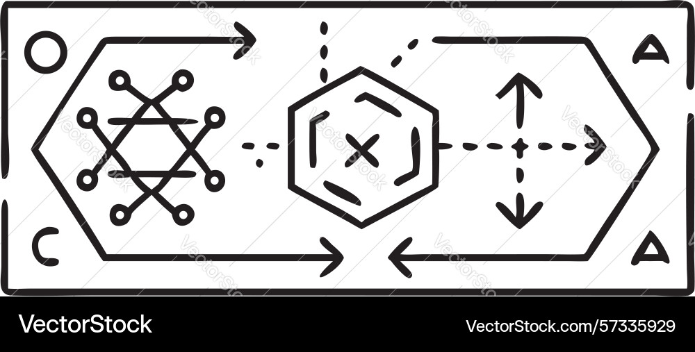 Abstract data analysis and system integration vector image