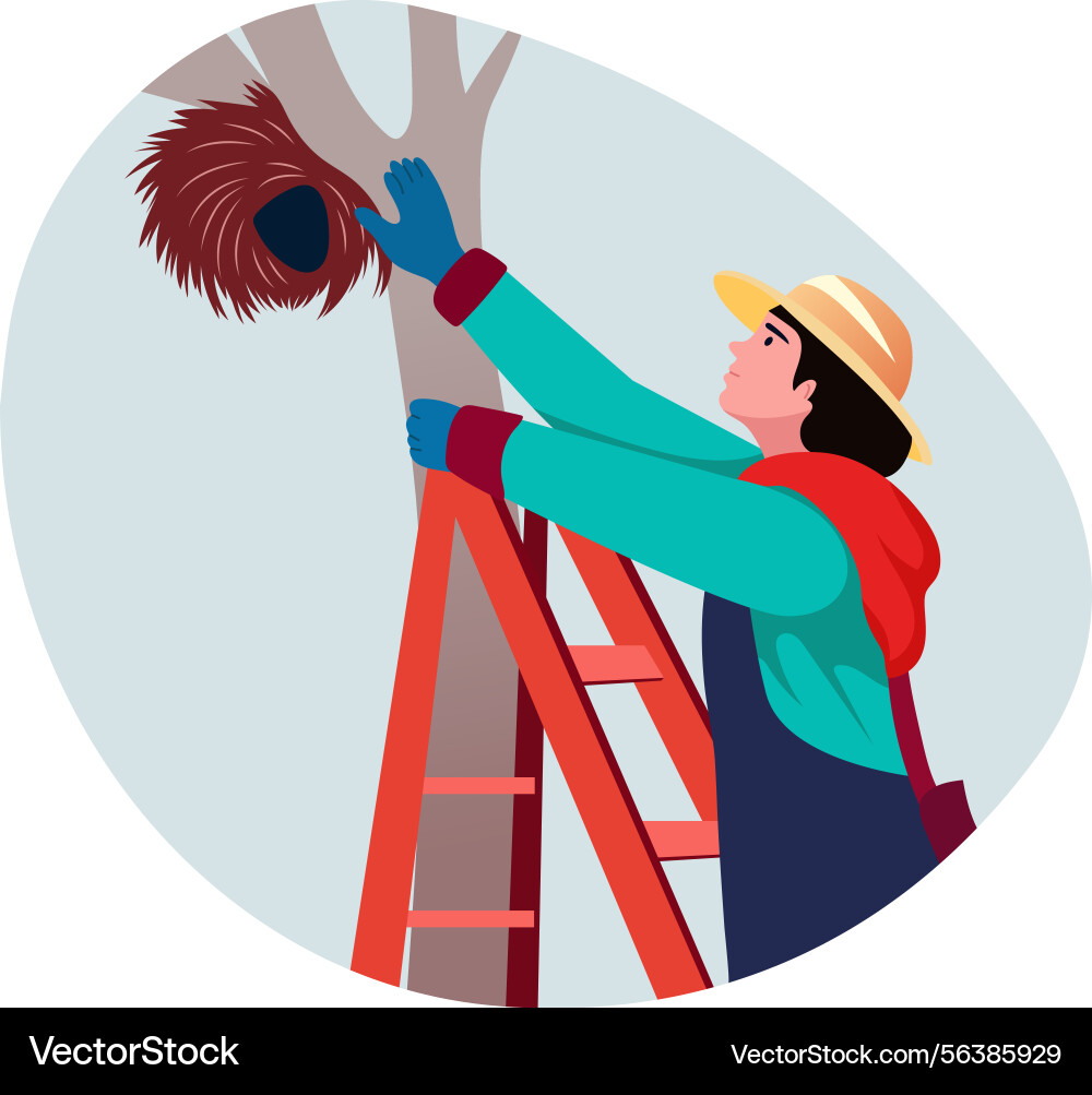 Flat showing a character doing nest p Vector Image