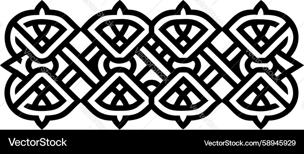 Intricate Celtic Knot Border Vector Image