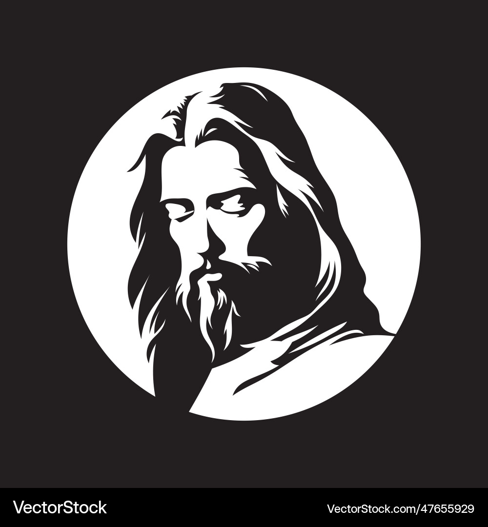 Jesus christ head character logo concept Jesus christ head character logo concept vector image