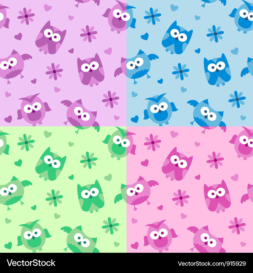 Owls patterns Vector Image