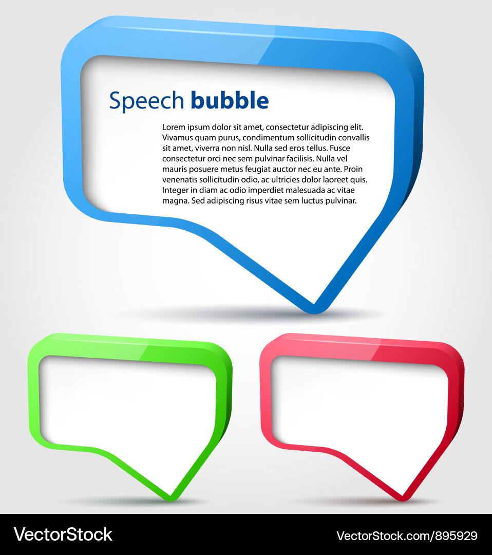 Speech Bubbles - Colorful 3D Vector Image