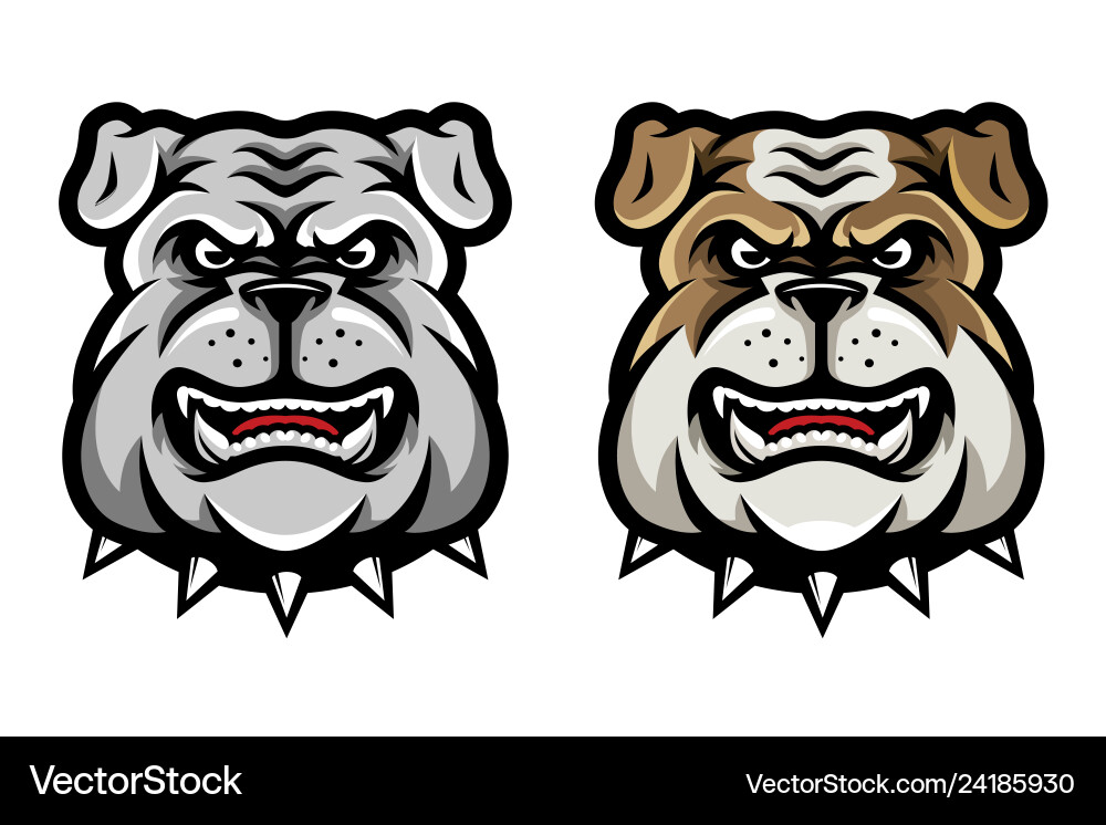 Cartoon Bulldog Mascot Head Vector Image