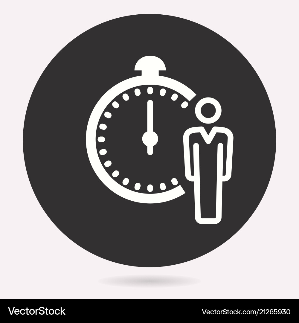 Clock time icon stopwatch timer symbol vector image