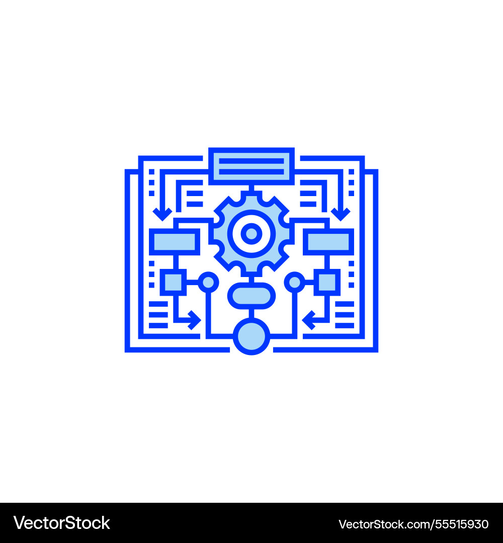 Flowchart filled line icon linear style sign Flowchart filled line icon linear style sign Vector Image