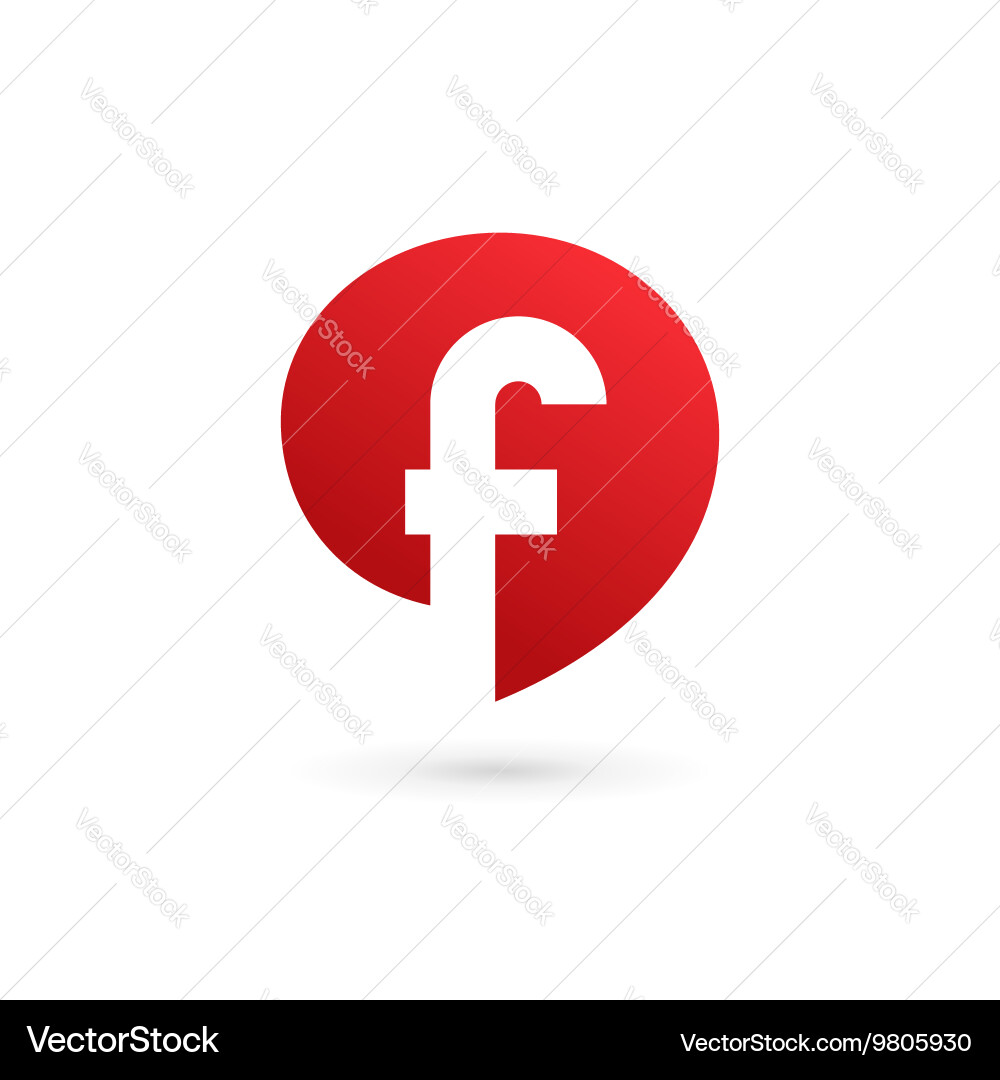 Letter f speech bubble logo icon design template Vector Image