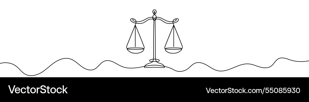 One continuous line of a balance One continuous line of a balance vector image