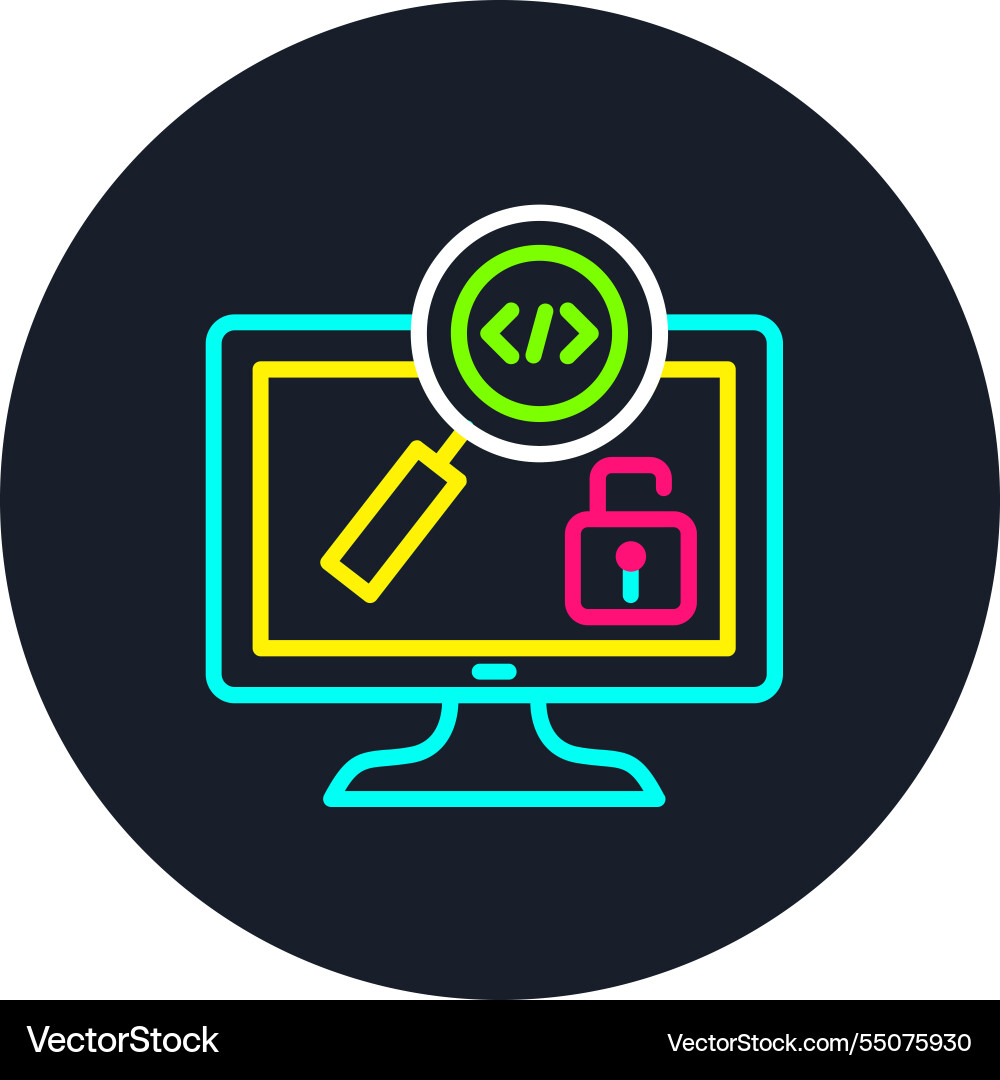 Open source line multi color icon Vector Image