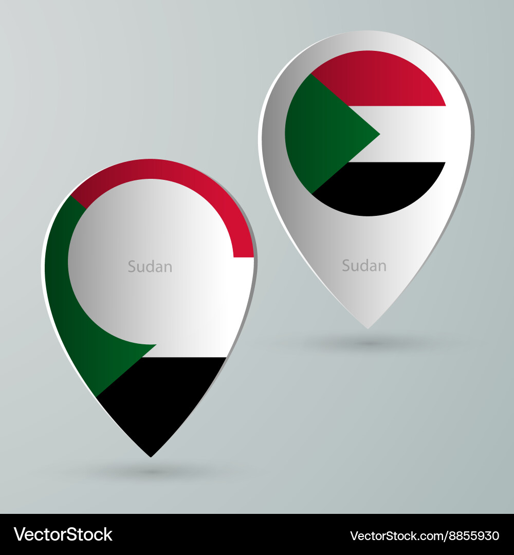 Paper of map marker for maps sudan vector image