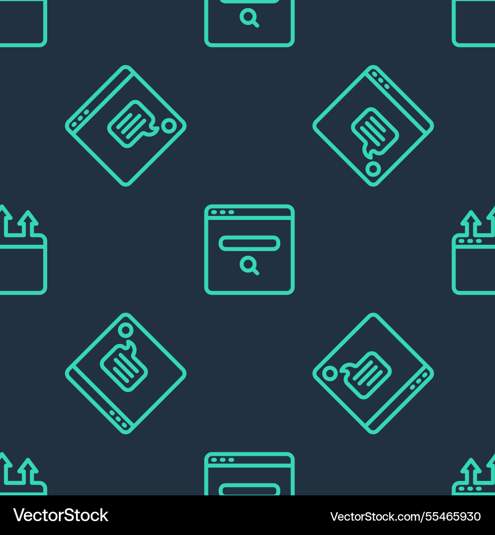 Set line search engine new chat messages vector image