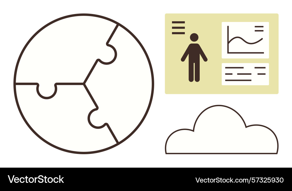 Simplified global puzzle with data visualization Simplified global puzzle with data visualization vector image