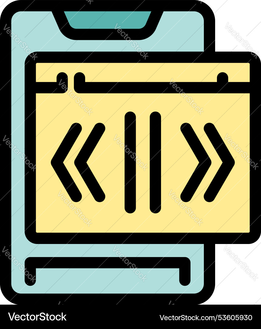 Smartphone showing web page with left right Smartphone showing web page with left right vector image