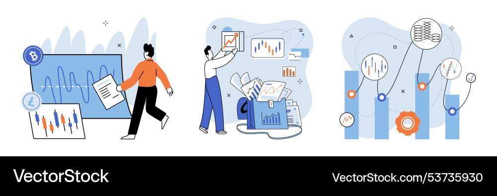Technical analysis explaining complex financial Technical analysis explaining complex financial vector image