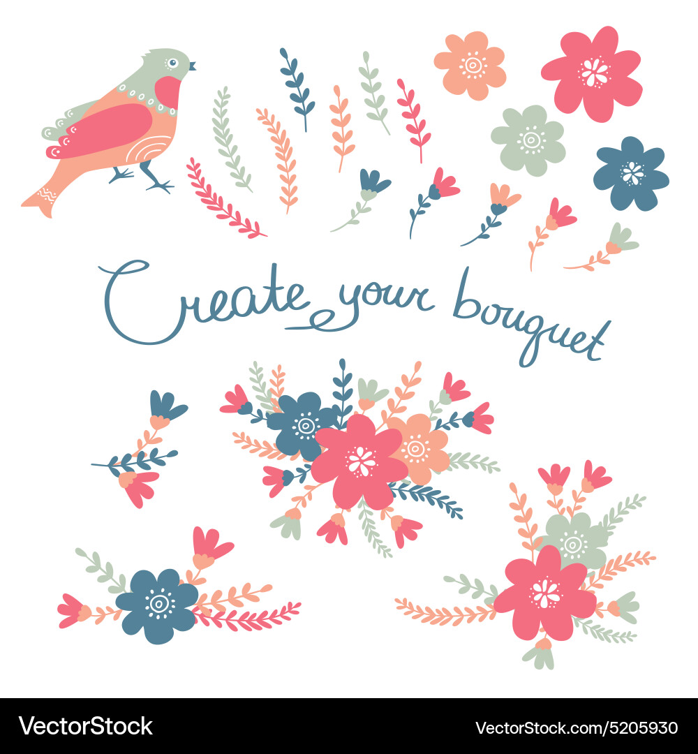 Vintage Floral Elements Vector Image