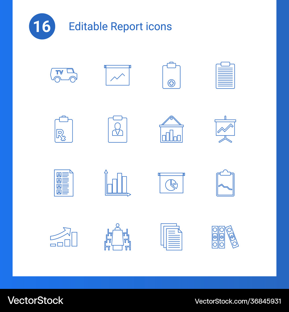 16 report icons (36845931) – Free Vector | VectorStock