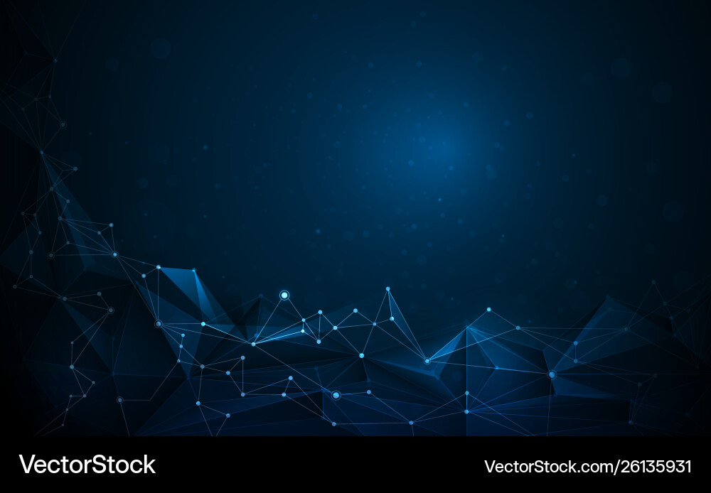 3d geometric polygon with molecule structure 3d geometric polygon with molecule structure vector image