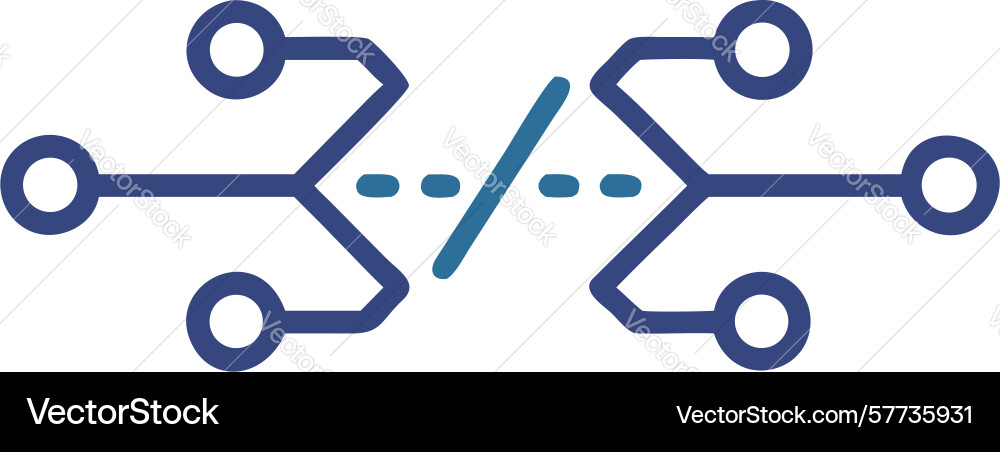 Abstract digital connection icon for networks ai vector image