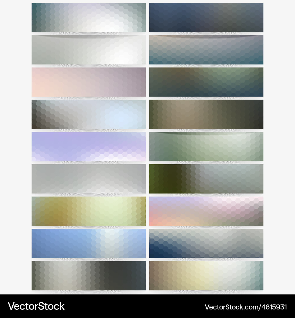 Abstract hexagonal headers set blurred design vector image