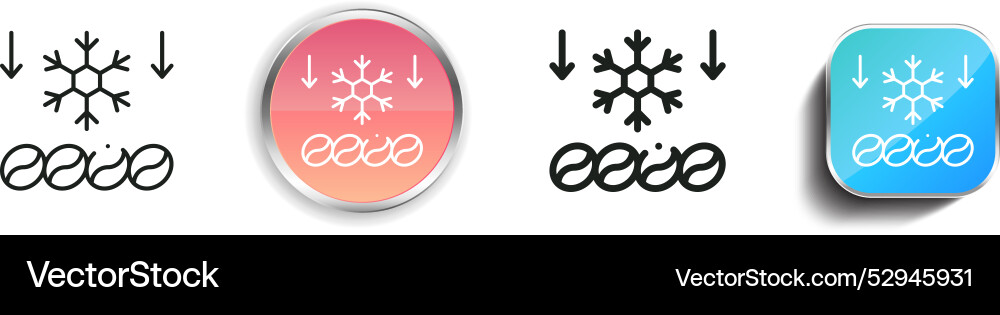 Chilled icon thin linear regular and button style vector image