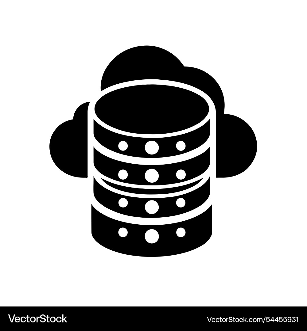Cloud data storage server icon Cloud data storage server icon vector image