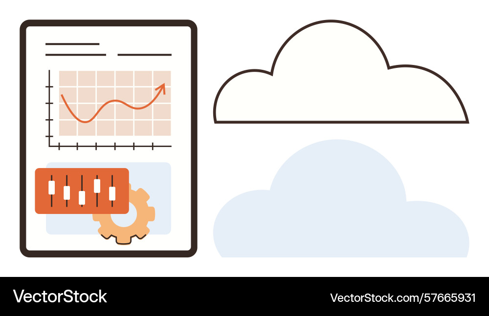 Data analytics dashboard with cloud computing Data analytics dashboard with cloud computing vector image