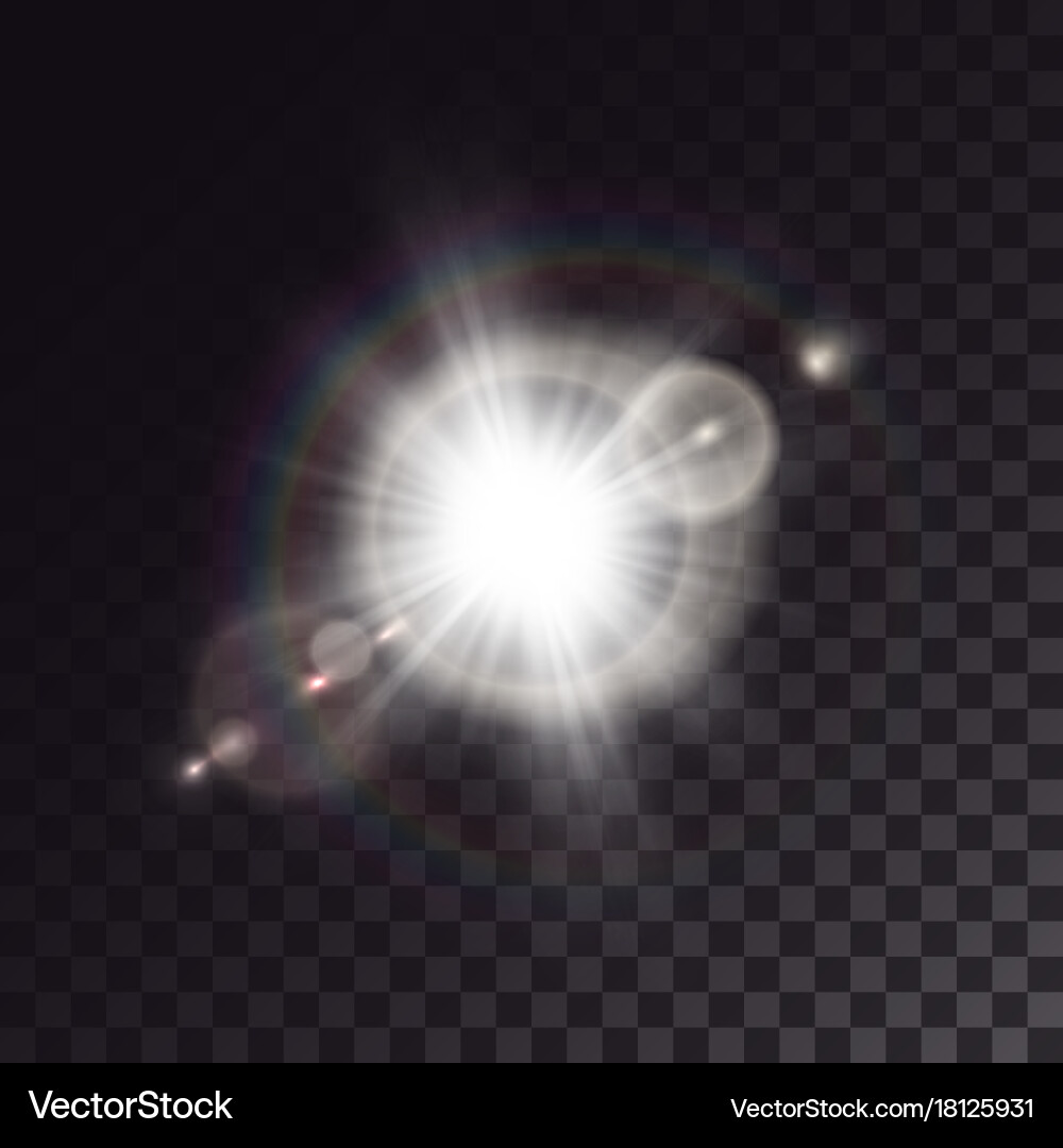 Exploding Star with Lens Flare vector image