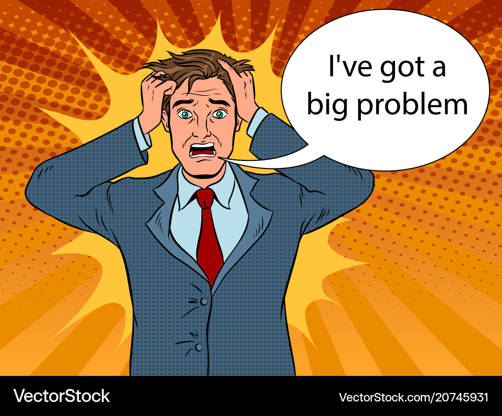 Man with panic emotion pop art Man with panic emotion pop art vector image