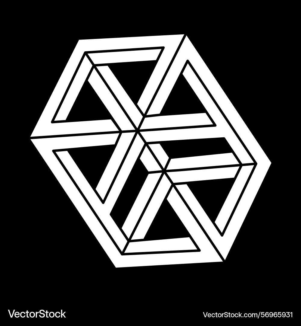 Optical illusion shape linear infinite object vector image