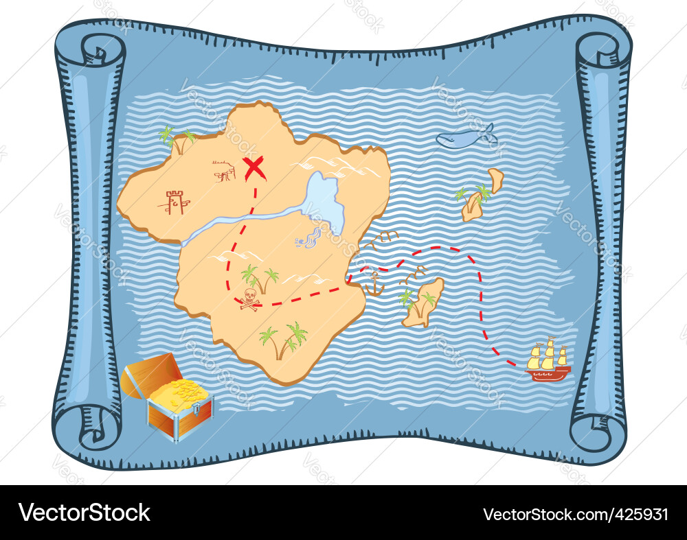 Pirate map Royalty Free Vector Image - VectorStock