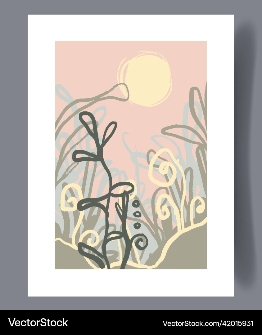 Scandinavian Abstract Print vector image