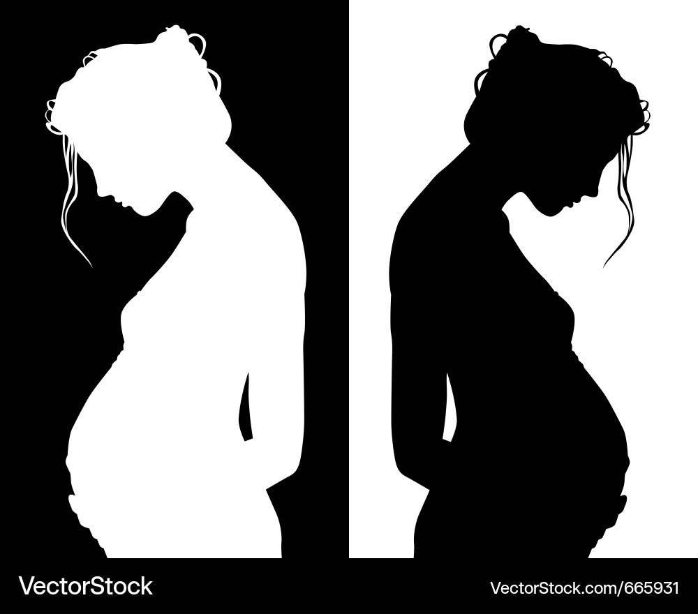 Schwangere Frau Silhouette Vektorbild
