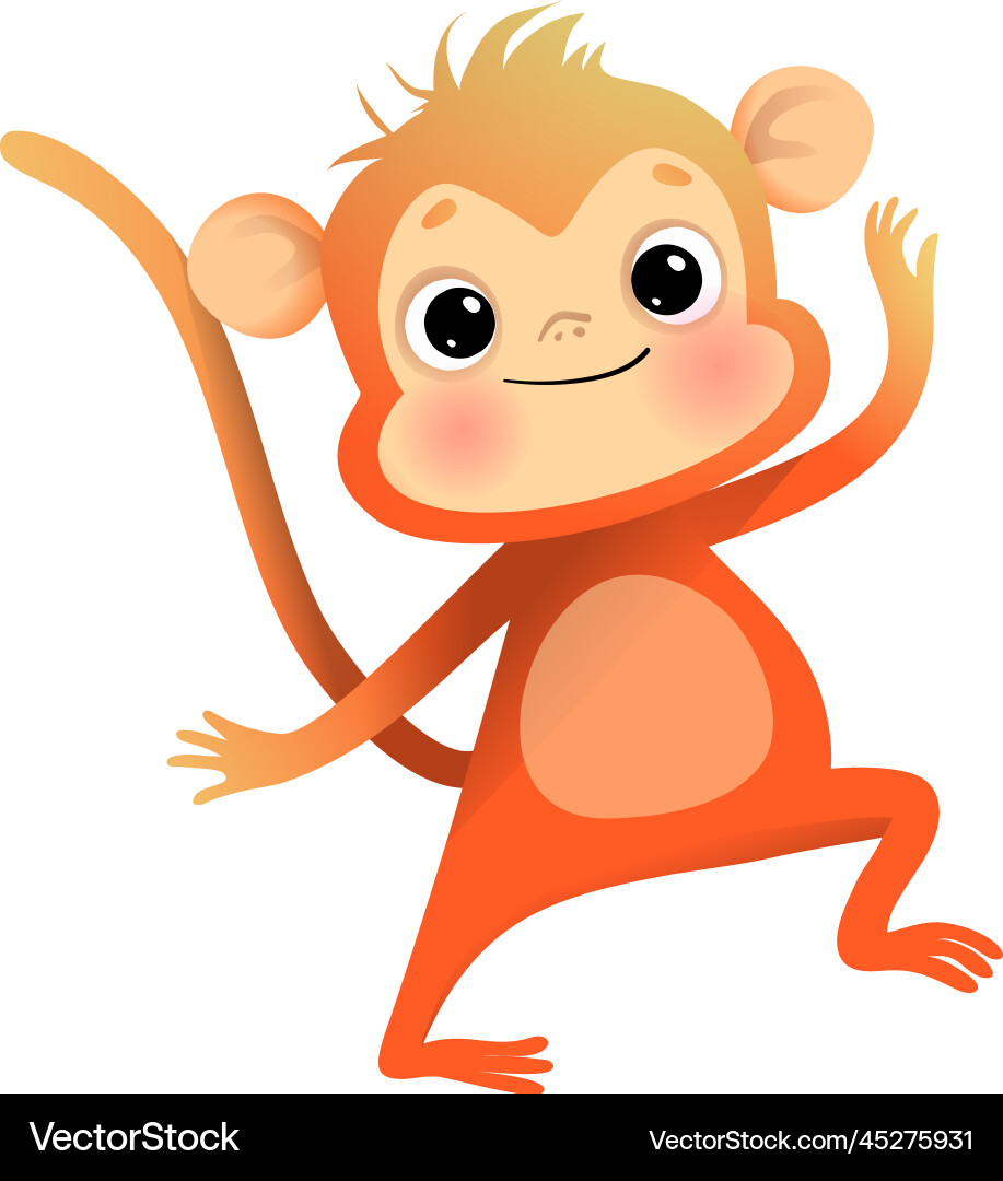 Süße Baby Affe verspielte Charakter Maskottchen für Kinder Süße Baby Affe verspielte Charakter Maskottchen für Kinder vektorbild