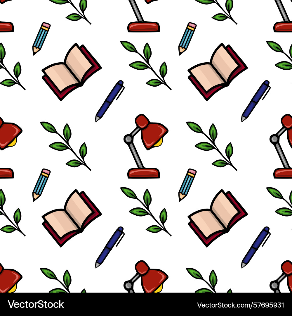 Seamless pattern featuring a whimsical Seamless pattern featuring a whimsical Vector Image