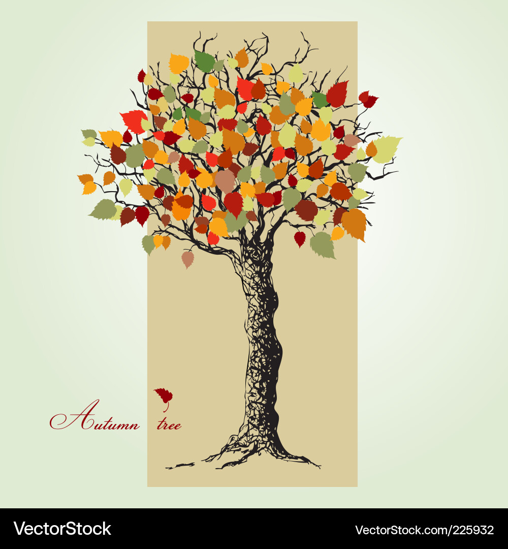 Autumn Tree Composition Vector Image