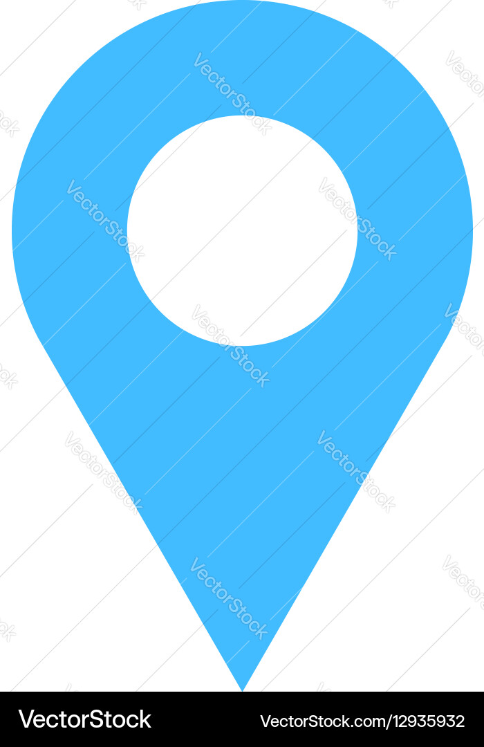 Blue Circle Map Pin Icon vector image