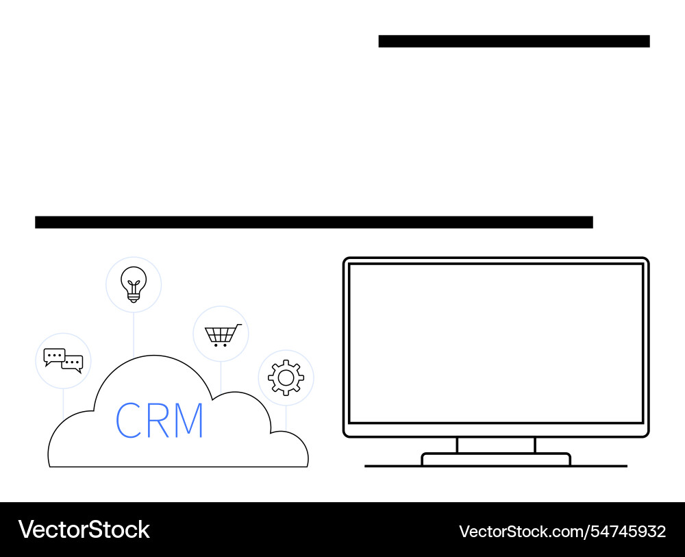 Cloud-based crm integration with e-commerce Cloud-based crm integration with e-commerce Vector Image