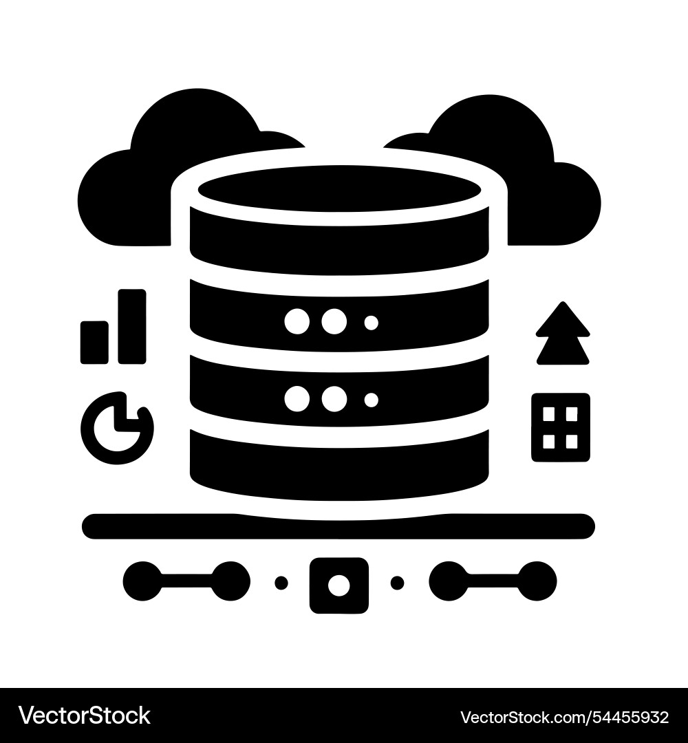 Cloud database server icon vector image