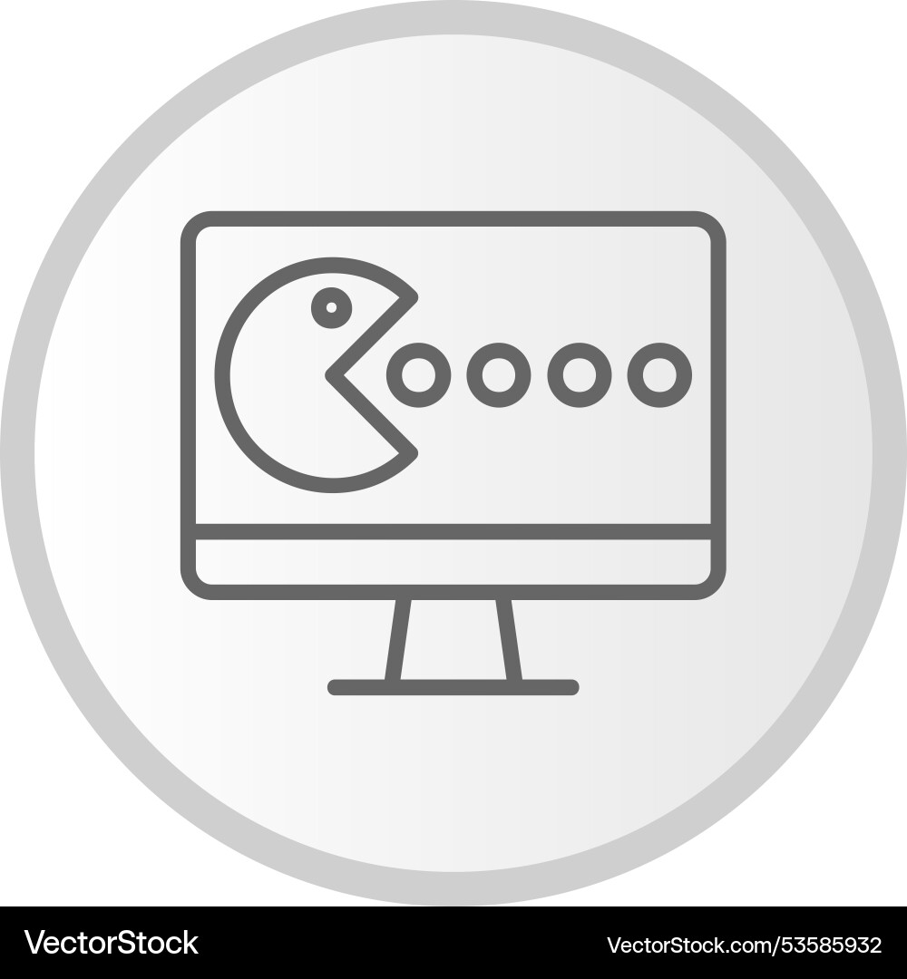Computer game line circle grey icon Vector Image