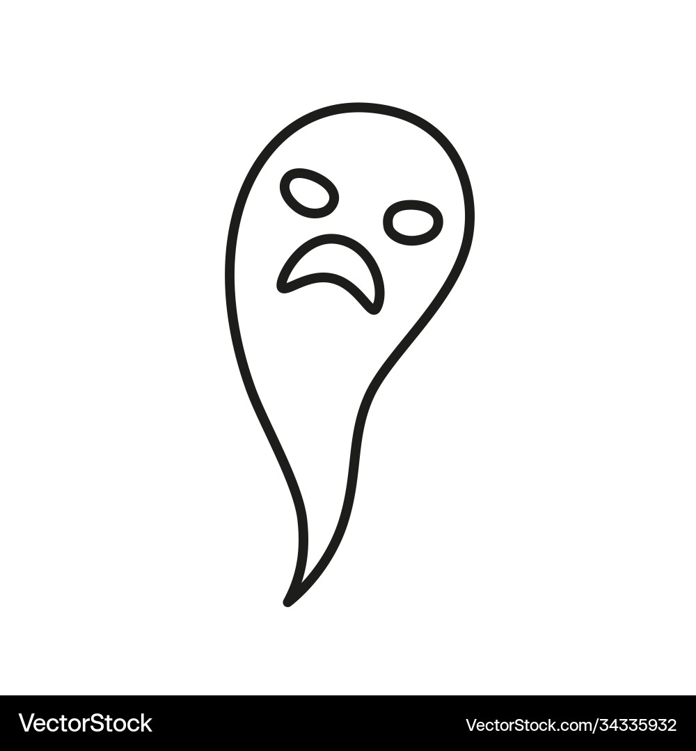 Contour ghost hovering in air an element Contour ghost hovering in air an element Vector Image